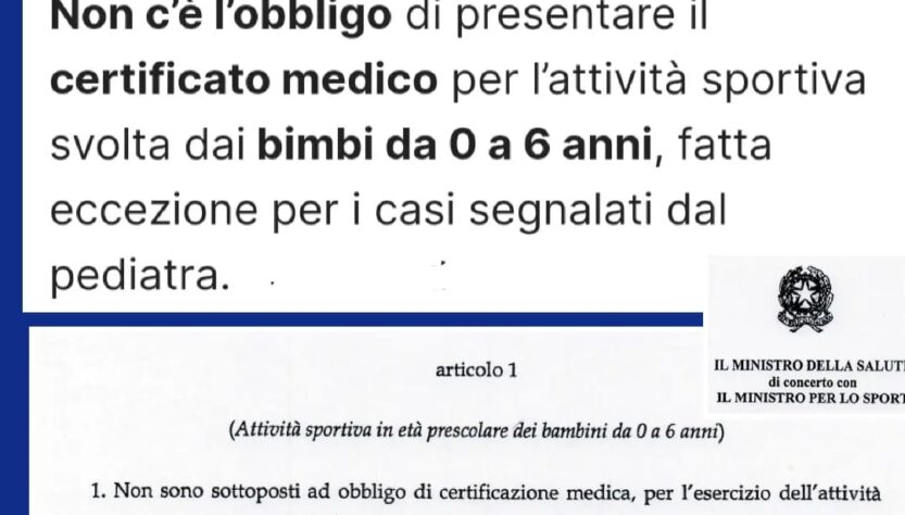 Notizie utili - Certificato medico per bambini 0-6 anni