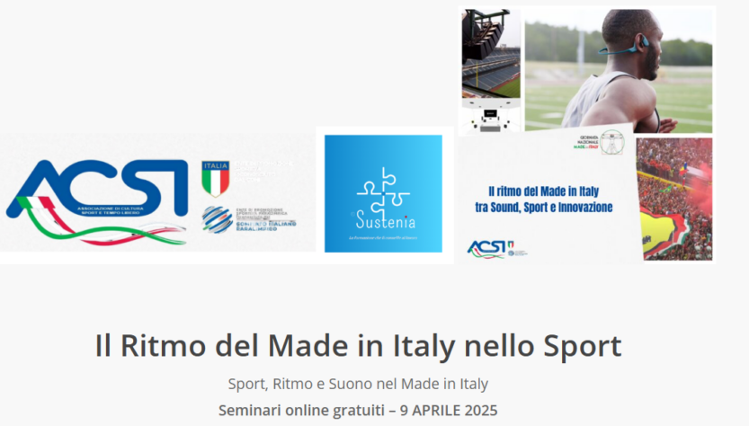 Locandina "Il Ritmo del Made in Italy nello Sport"